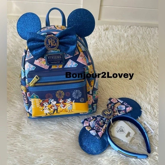 ✨ Disney RIVIERA RESORT Loungefly backpack & Ears - 2 piece Collection ✨ - Picture 2 of 5